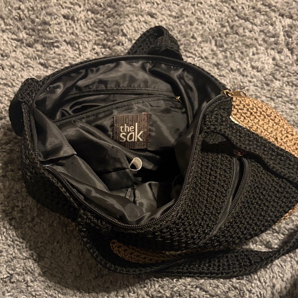 The Sak Black and Tan Crochet Tote Bag - Picture 2 of 3